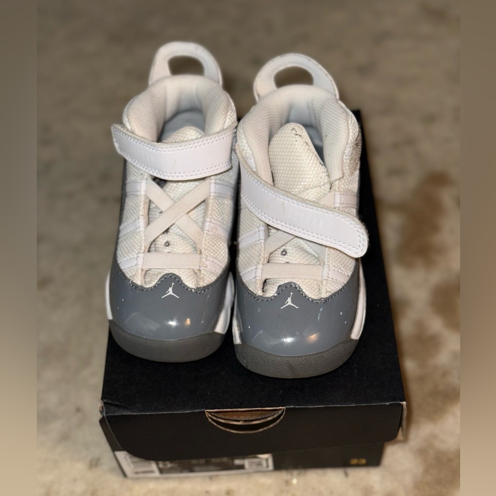Nike Jordan 6 Rings (TD) size 8C toddler GUC white cool grey